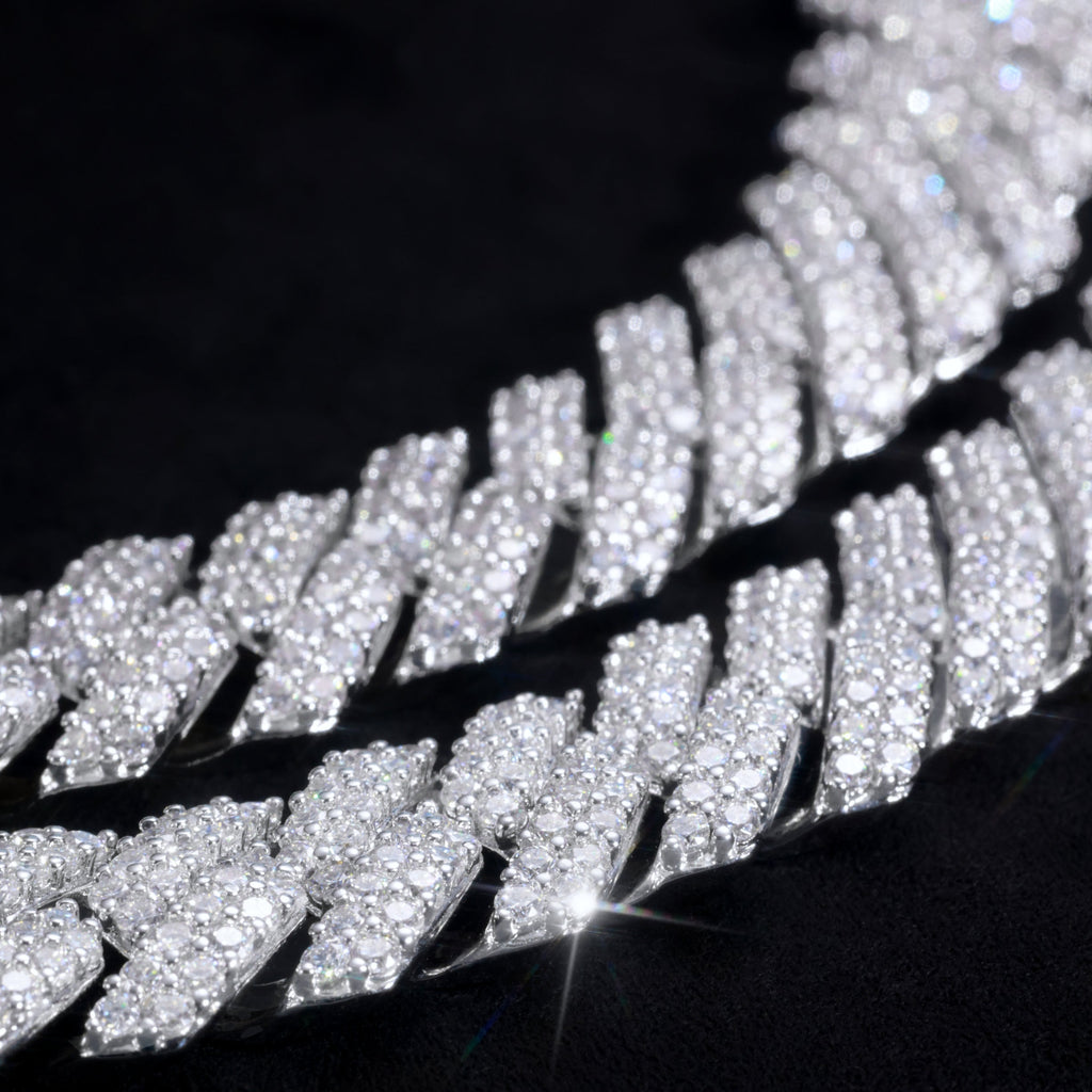 VVS Moissanite 14MM Prong Cuban Link Chain