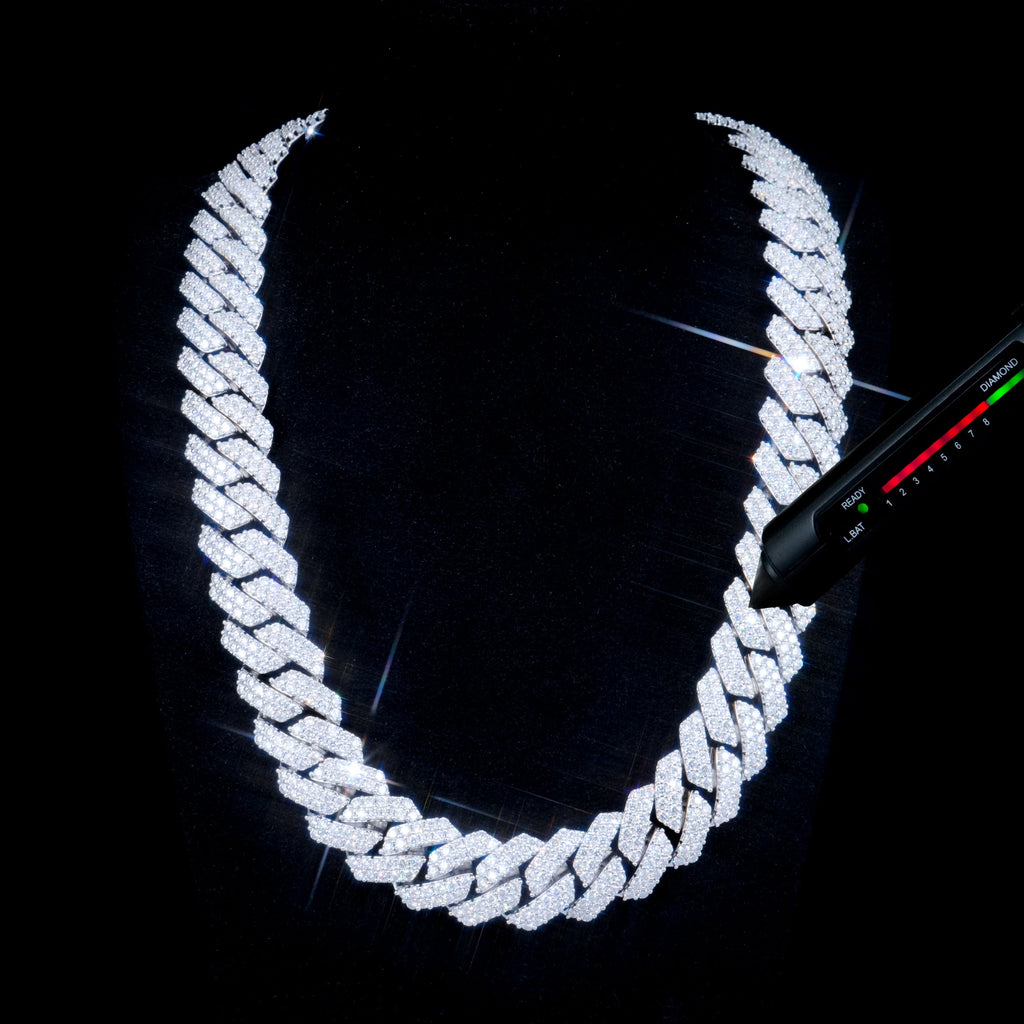 VVS Moissanite 20MM Prong Cuban Link Chain